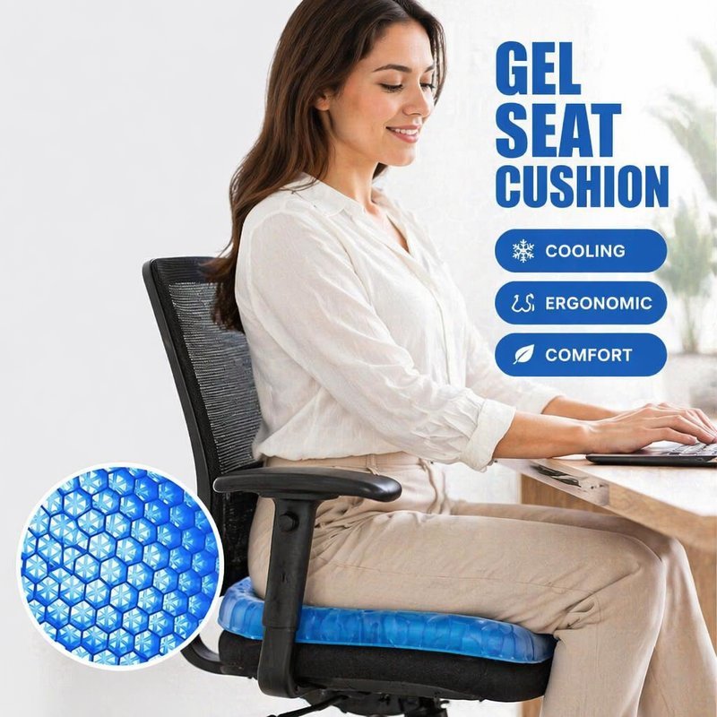Cooling Gel Seat Cushion Grid Honeycomb (Kusyen Duduk Sejuk)
