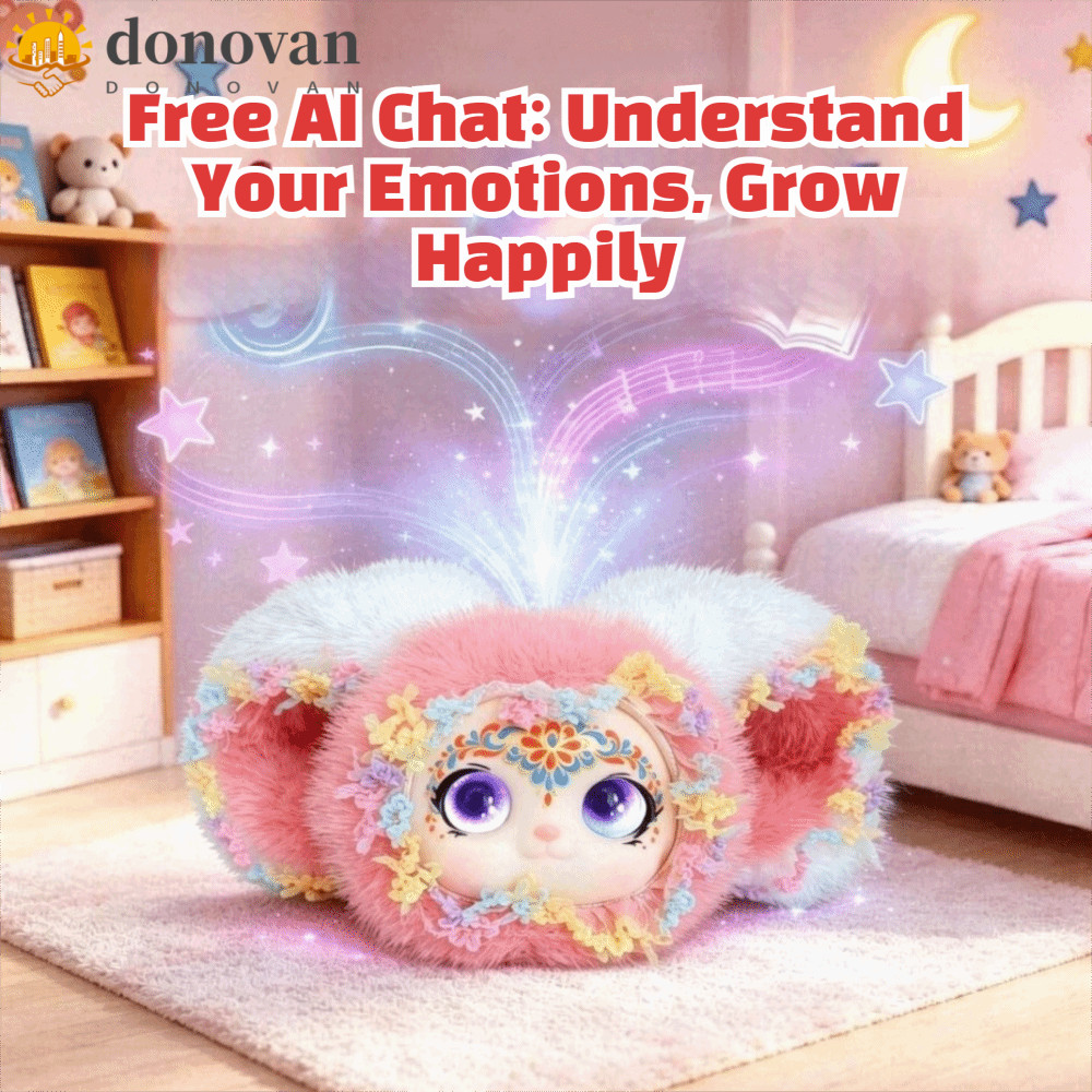 DONOVAN AI Cat Plush Toy, AI Continuous Dialogue Intelligent Voice Communication AI Cat Spirit Pendant, Winking Interaction Relaxing Chat AI Cute Pets AI Companion Doll KeyChain