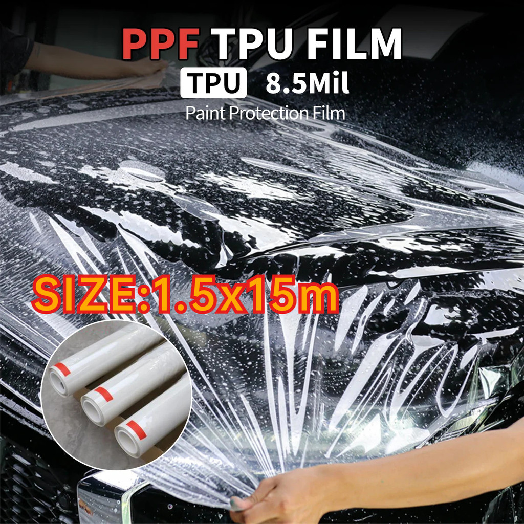1.52X15M Self Healing Anti Yellow Car Film 8.5mil Auto Glossy Clear Transparent PPF TPU  Glossy Car Paint Protection Film