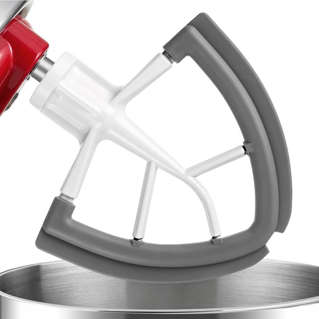 Pengaduk Tepi Fleksibel 5QT untuk Mesin Pengaduk Kitchenaid, Alat Pengikat Paddle dengan Tepi Silikon, Pengikis Mangkuk, Serasi dengan Mesin KitchenAid 4.5-5 Quart Tilt-Head Stand Mixer, Pengaduk yang Selamat untuk Mesin Pencuci Pinggan A