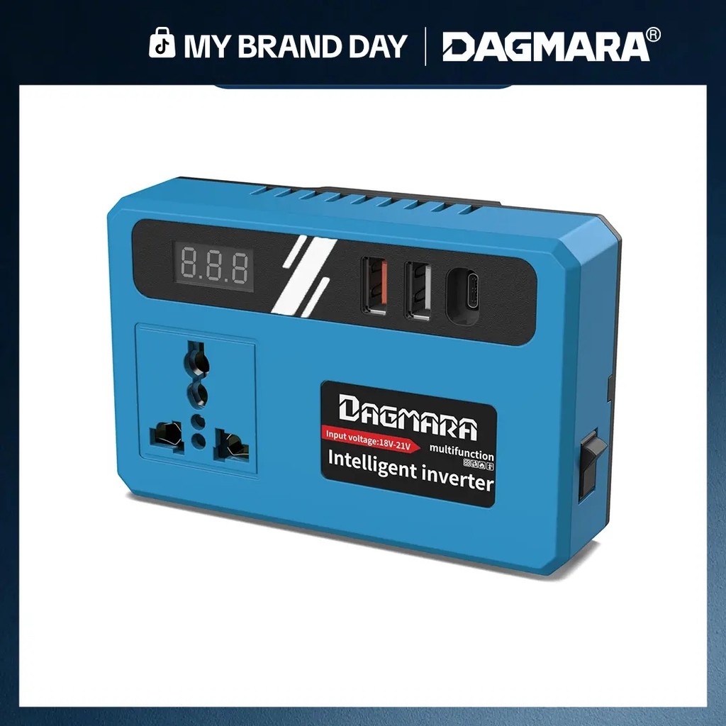 Dagmara Portable Power Inverters for 20V Battery Inverter 20v to 220v Converter with Dual USB,AC Outlet and Type-C - 200W Battery Powered Outlet Inverter Adapter Charger Kit