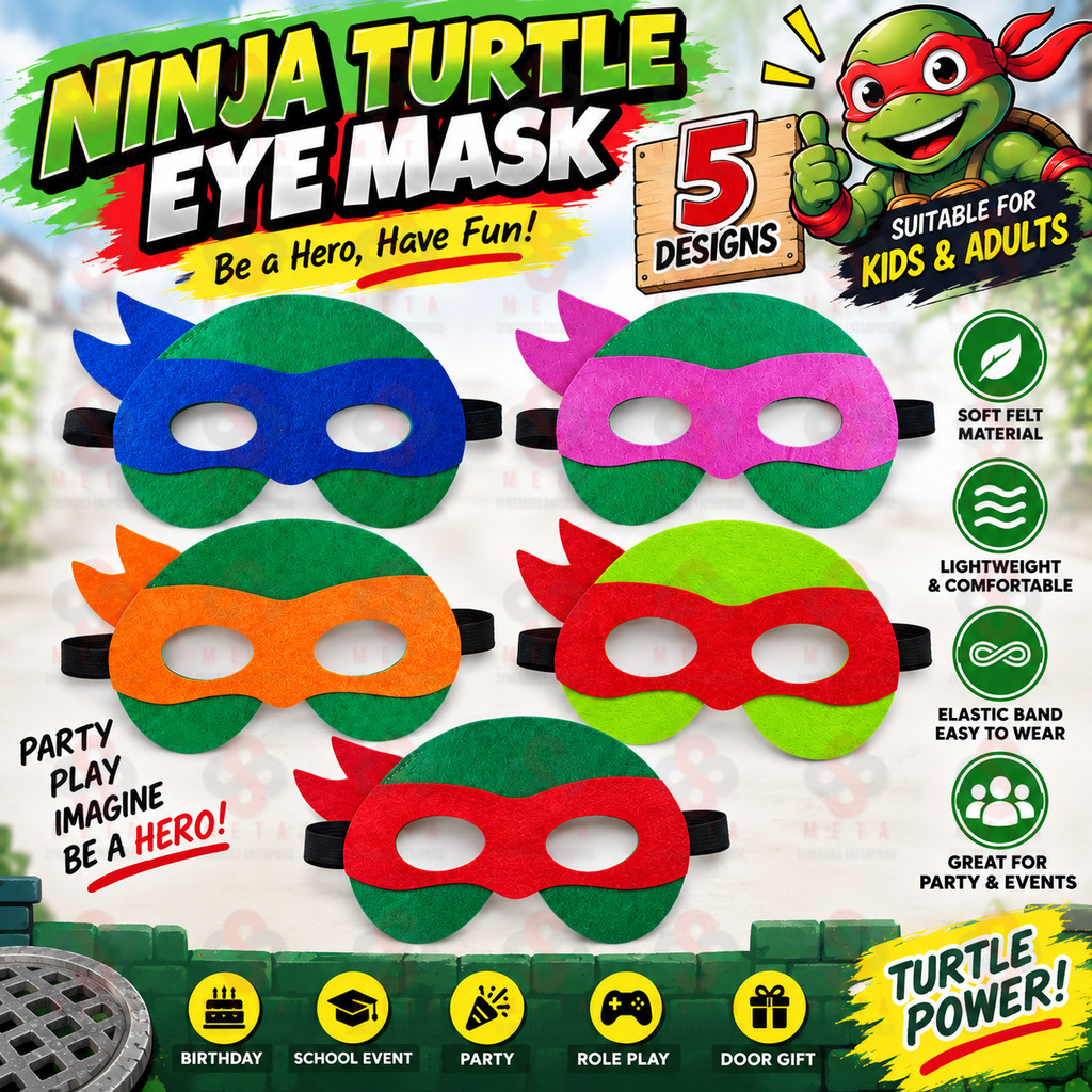 Ninja Turtle Eye Mask Adult & Kids Felt Cosplay Costume Birthday Party Halloween School Performance