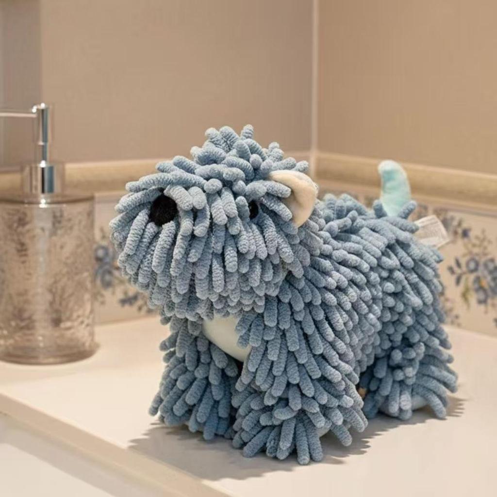 Cute Pet Attack!Three-Dimensional Puppy Chenille Hand Towel | Cloud-like Soft Waxy Touc…