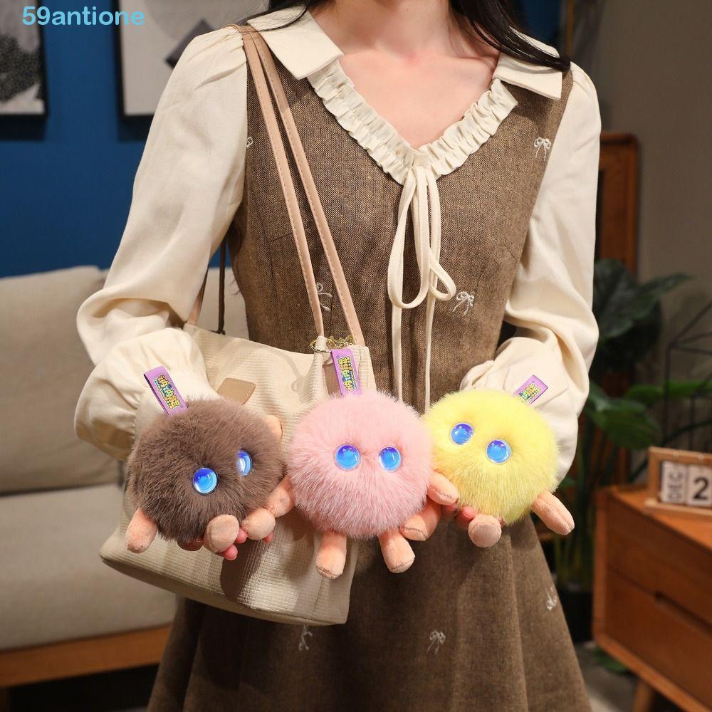ANTIONE AI Plush Companion Pendant, Cute Design Interactive Talking AI Cat Keychain, Winking Interaction 66 Languages Interactive Soft Plush AI Cat Plush Toy Birthday Present