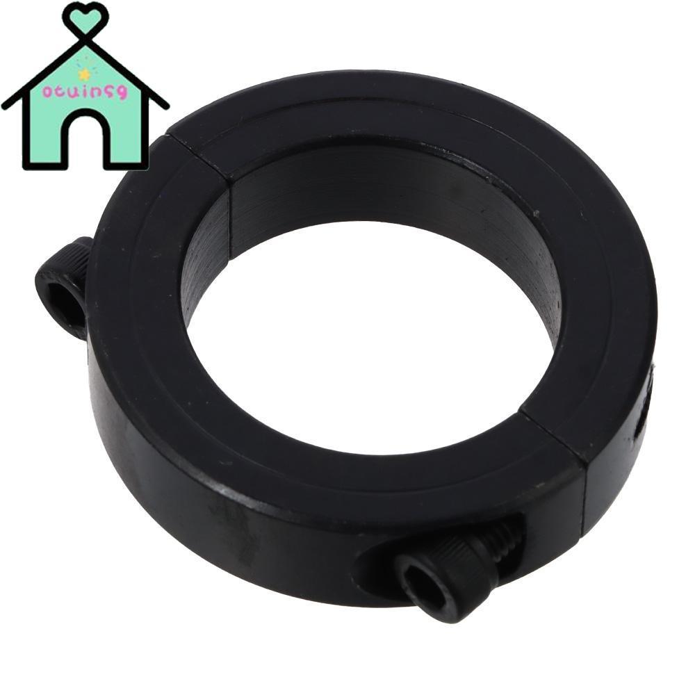 OTUINSG Double Split Clamping Collar, Inner Diameter 6-55mm Carbon Steel Shaft Collars, Set Screw Style Black Ring Collar Industrial Automation