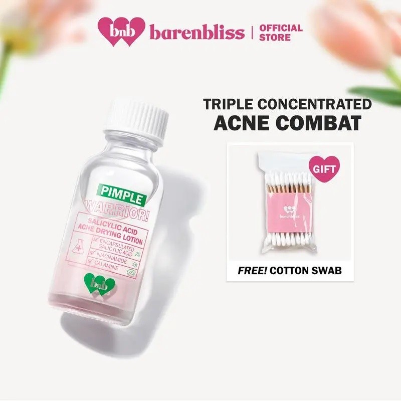 barenbliss BNB Pimple Warrior! Salicylic Acid Acne Drying Lotion - Acne Spot Treatment Care Paraben Free