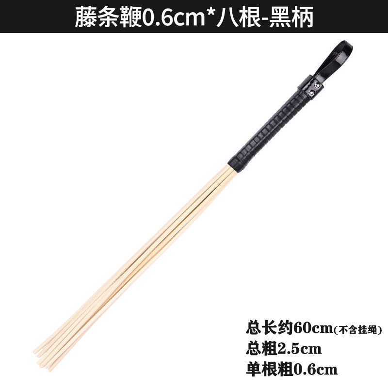 Rattan Training Whip, 3–8 Sticks, Single Wicker SP Prop, Leather Style, Ring/Ruler, Disciplinary Tool