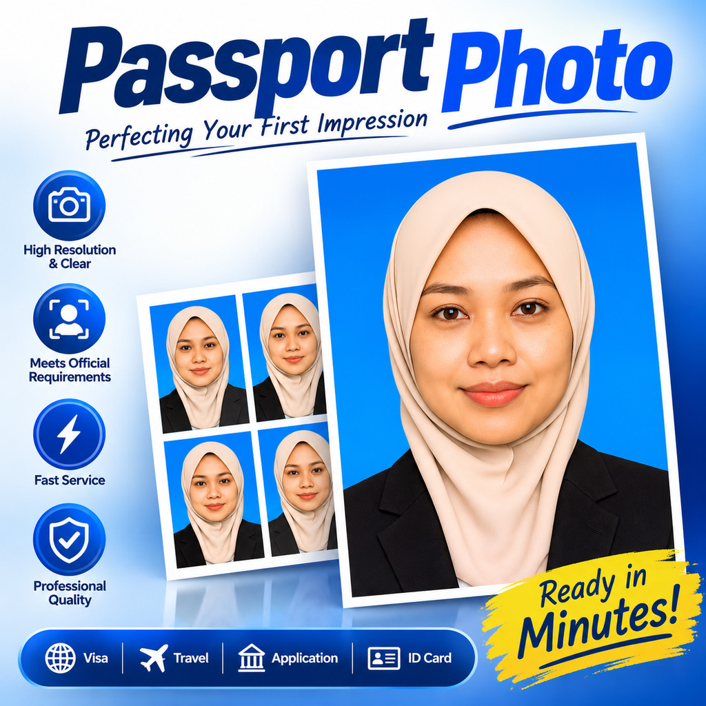 Photo Fast Print Service License Size Passport Visa IC ID Picture Cepat Cetak Cuci Gambar Lesen Pasport Saiz Ukuran