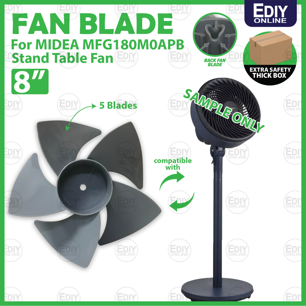 FAN BLADE for MIDEA MFG180M0APB Stand Table Fan 8" Turbo fan blade knob Bilah kipas meja Berdiri Gale