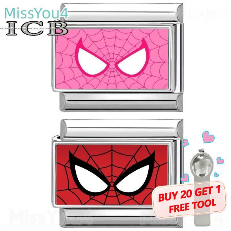 Spider Custom Italian Charm Bracelet Stainless Steel Bracelet Jewelry Making Accessories DIY Retro Personality Module BraceletsImage Custom Gift