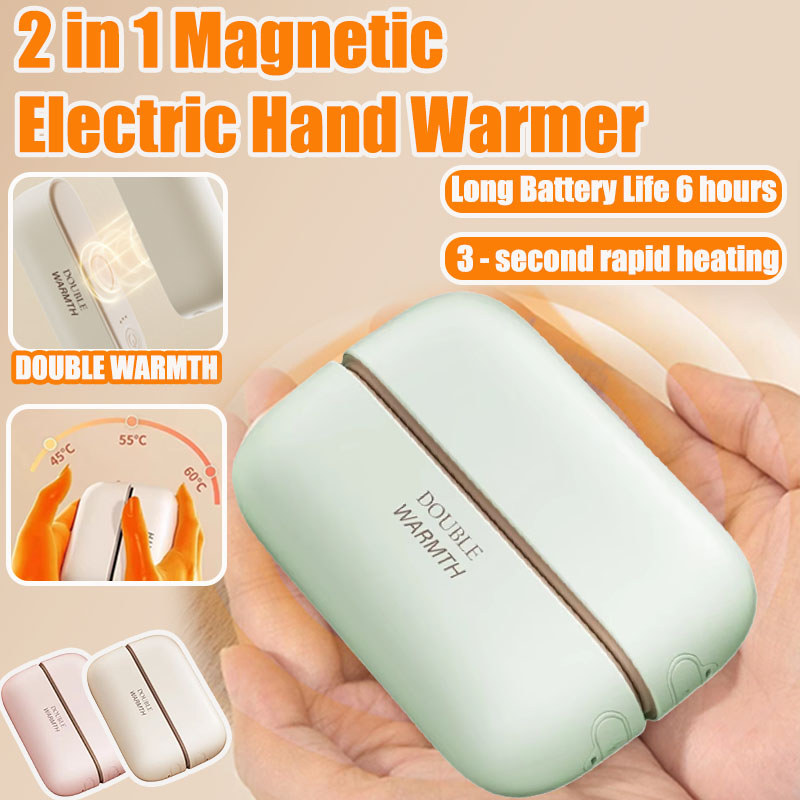 2 In 1 Magnetic Hand Warmer Mini Hand Warmer Heater Setting Split Pocket Heater Portable Hand Heater For Indoor Outdoor