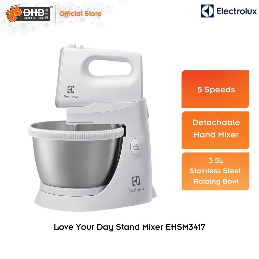 Electrolux Stand Mixer EHSM3417 with 3.5L stainless steel rotating bowl E3SM1-100B Mesin Pengadun