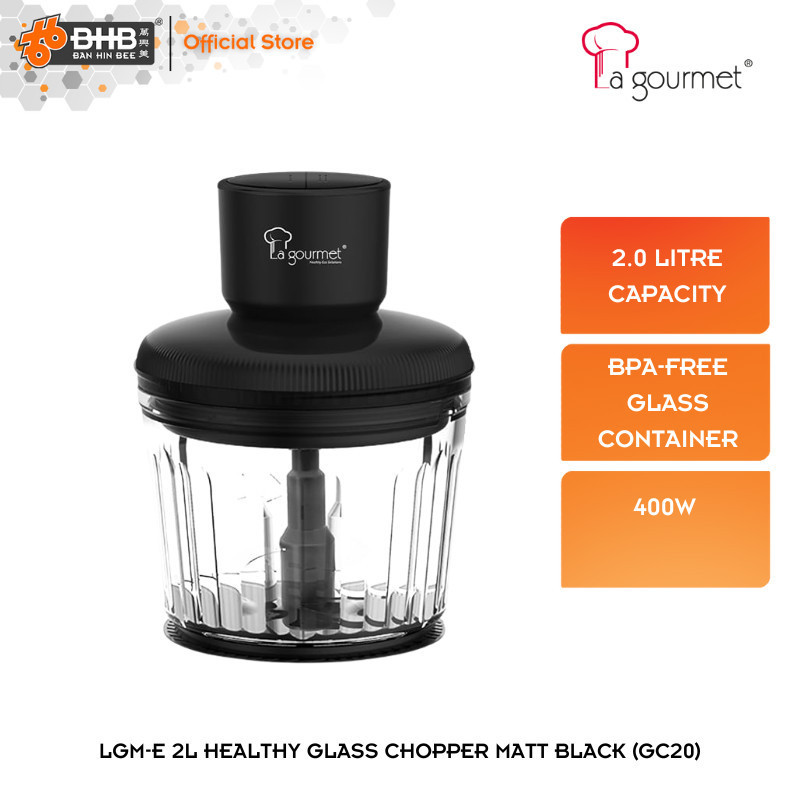 La gourmet 2L Healthy Glass Chopper LGM-E BPA Free Glass Container 400W GC20 Mesin Pencincang