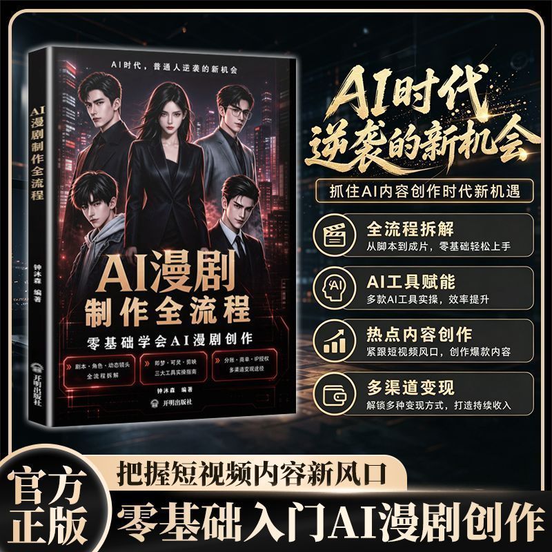 AI漫剧制作全流程教程零基础入门AI短剧漫画短视频创作变现工具书 AI Comic Drama Production Tutorial: A Beginner's Guide to Creating AI Short Dramas, Comics, and Short Videos for Monetization