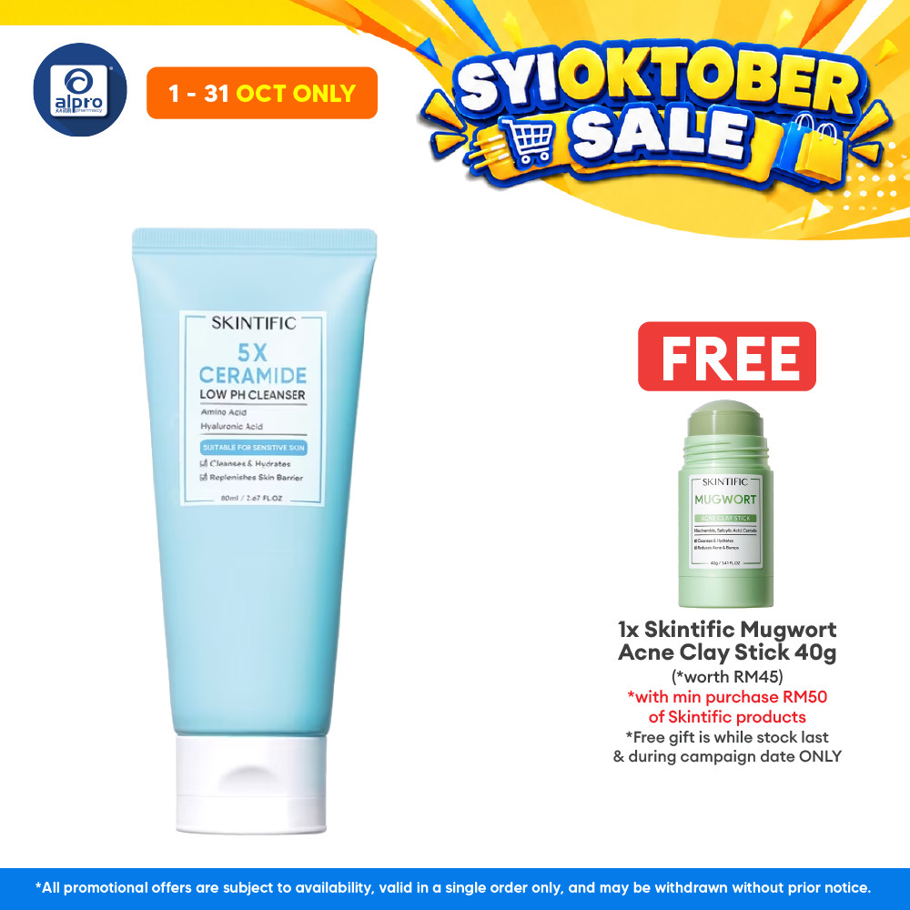 Skintific 5x Ceramide Low pH Facial Wash (80ml)