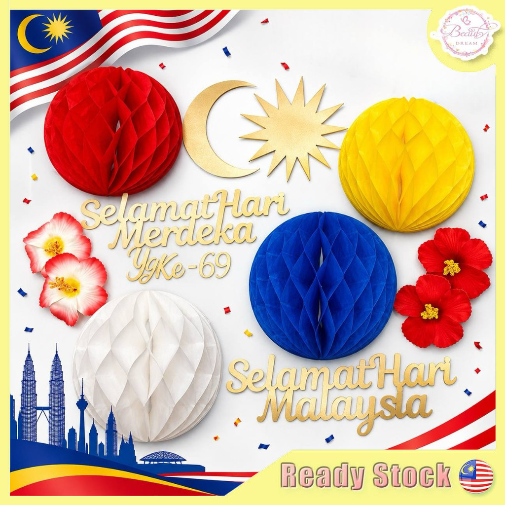 ⚡️Ready Stock⚡️Bunga Raya Merdeka Hari Malaysia Bunga Hiasan DIY Craft Hibiscus Flower Artificial Merdeka Decoration