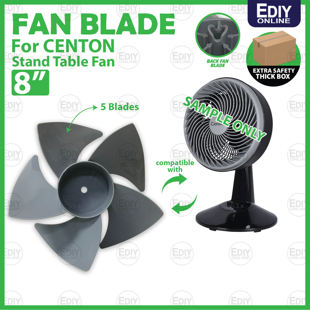 FAN BLADE for CENTON Stand Table Fan 8" Turbo fan blade knob Bilah kipas meja Berdiri Typhoon Series Gale