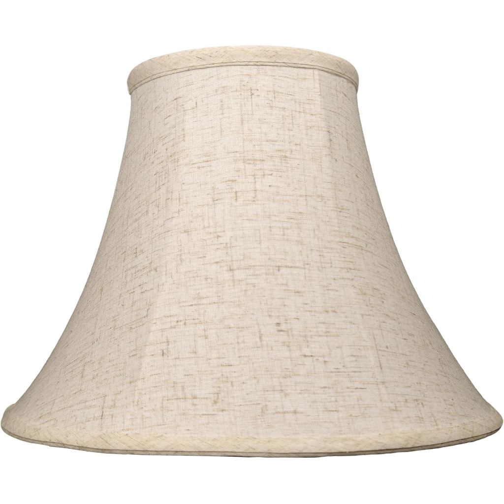Lampshade Linen Bell Saiz Sederhana, Mudah Dipasang, 6" Atas x 13" Bawah x 10" Tinggi, Lampshade Kain Tradisional, Pengganti Lampshade untuk Lampu Meja, Lampu Samping Tempat Tidur, Lampu Lantai, Metal S