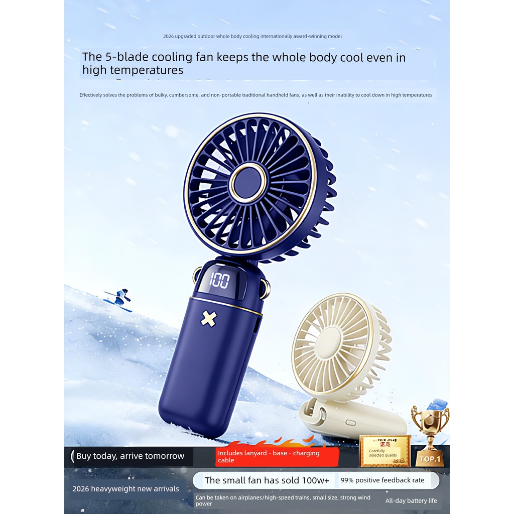 | 制冷小风扇 | kipas turbo mini 【kipas mini bateri tahan lama】 ♘2026 New Style Handheld Fan usb Portable Folding Fan Rechargeable Desktop Outdoor Student Dormitory U3046♦