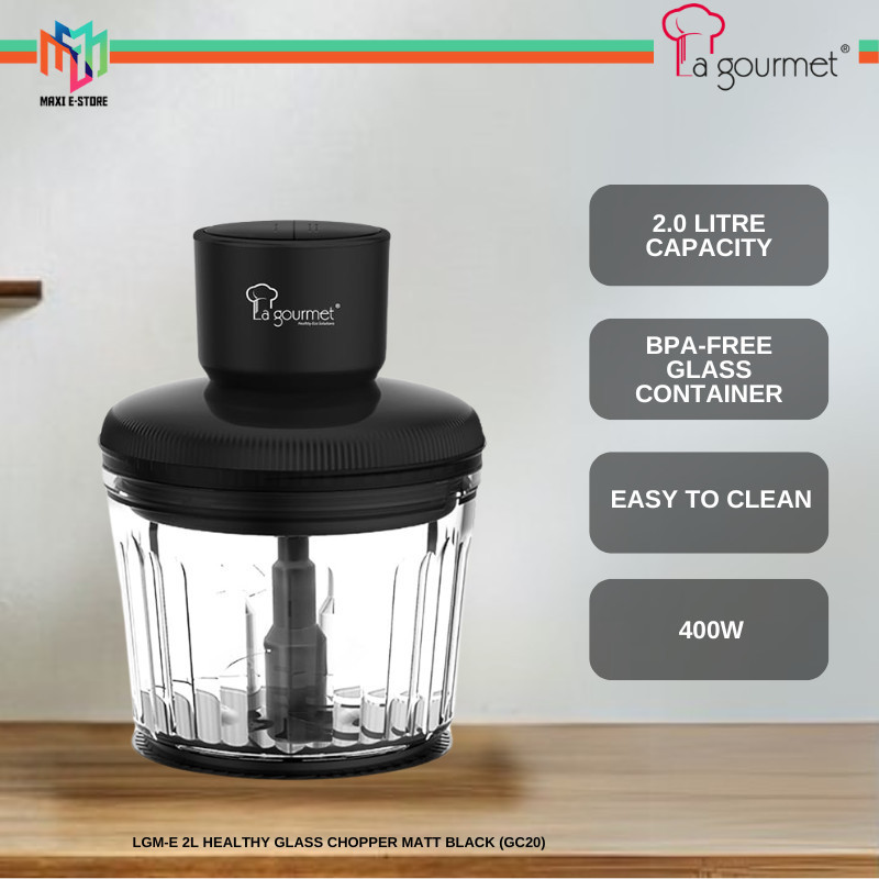 La gourmet LGM-E 2L Healthy Glass Chopper BPA Free Glass Container 400W GC20 Mesin Pencincang