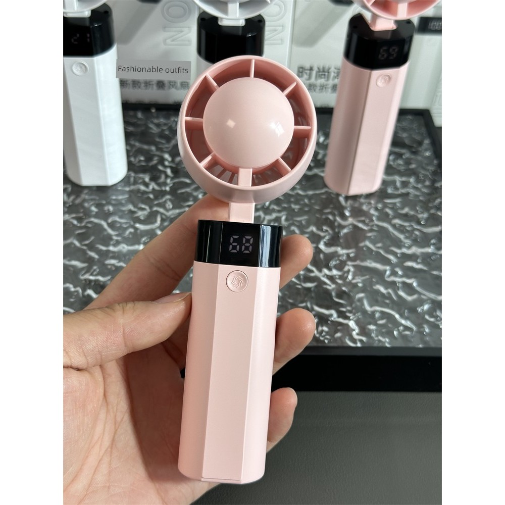 kipas usb kereta kipas mini bateri tahan lama mini kipas aircond High-End Goods!Outdoor Travel Foldable Small Fan with Power Display Portable Portable Handheld Mini Fan