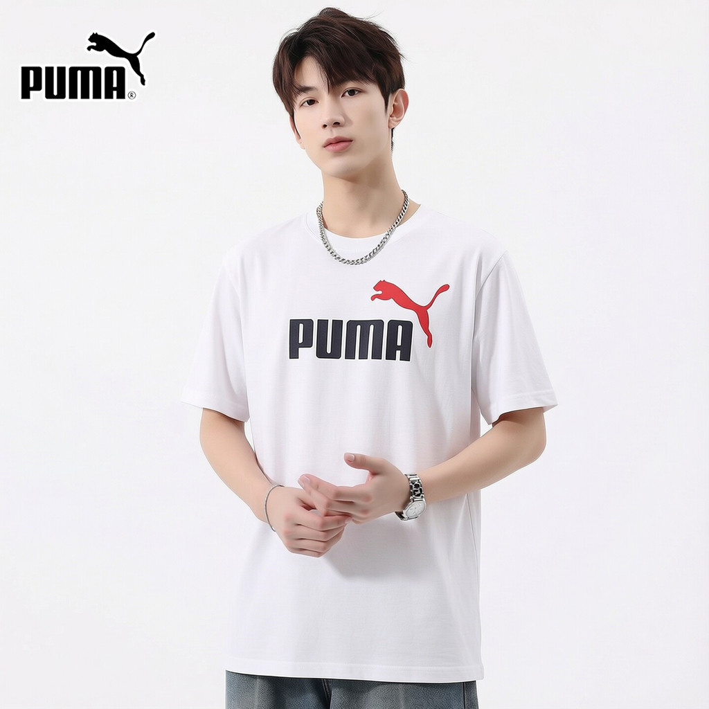 Inter 丨 PUMA PUMA White Short-Sleeved Men's Clothing 2026 Summer New Style Casual T-Shirt Sportswear Round Neck Half-Sleeved