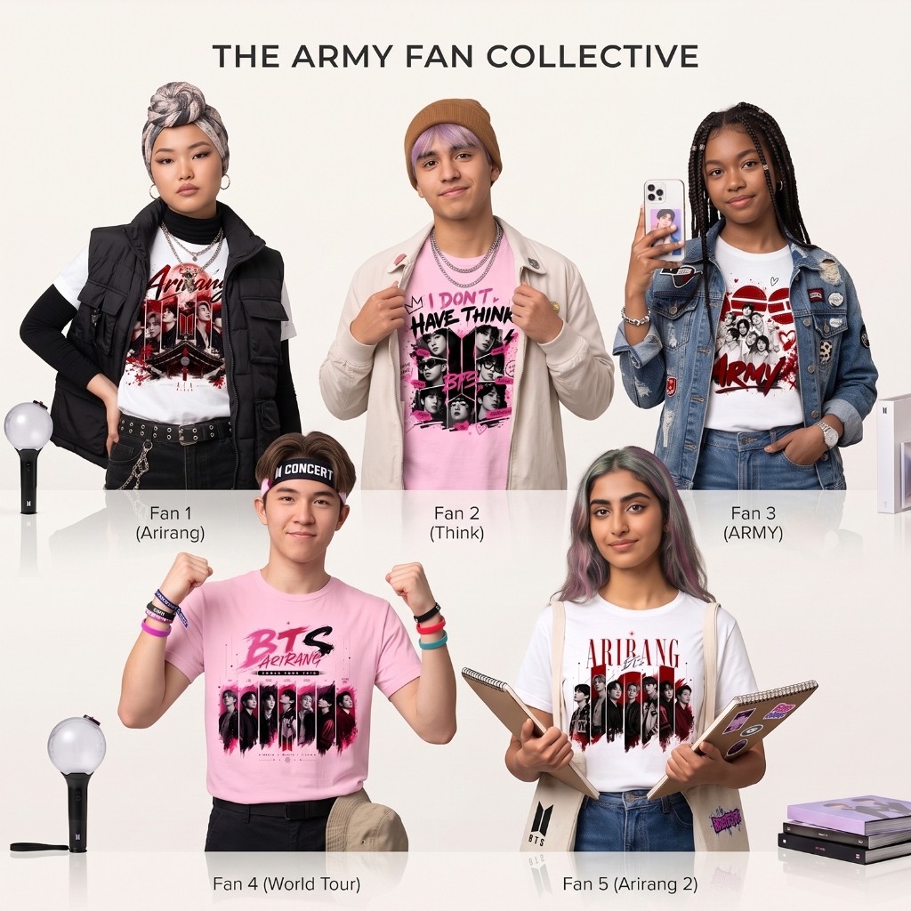 Baju T-Shirt BTS World Tour Arirang Konsert Merchandise Tee | Cotton Tebal Selesa (XS - 3XL)