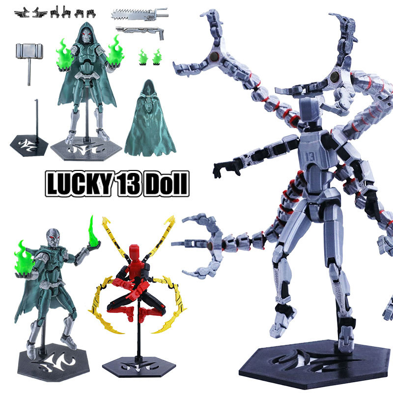 Titan 13 Action Figure 3D Printed Doctor Doom T13 Multi-Jointed Movable Robot Dummy 13 Lucky Assembly Model