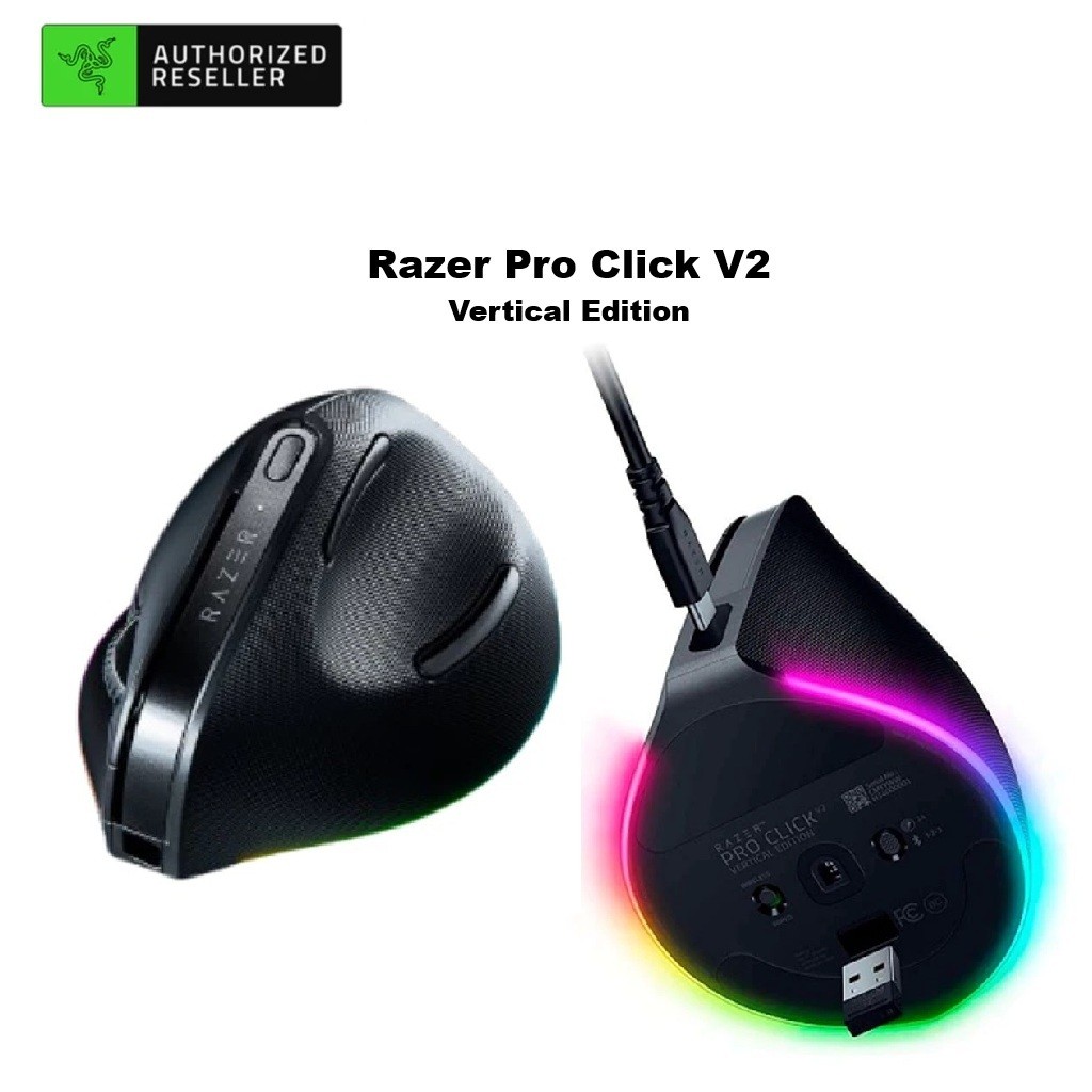 Razer Pro Click V2 - Vertical Edition Wireless Mouse | 6-Button Ergo Design | AI Prompt Master