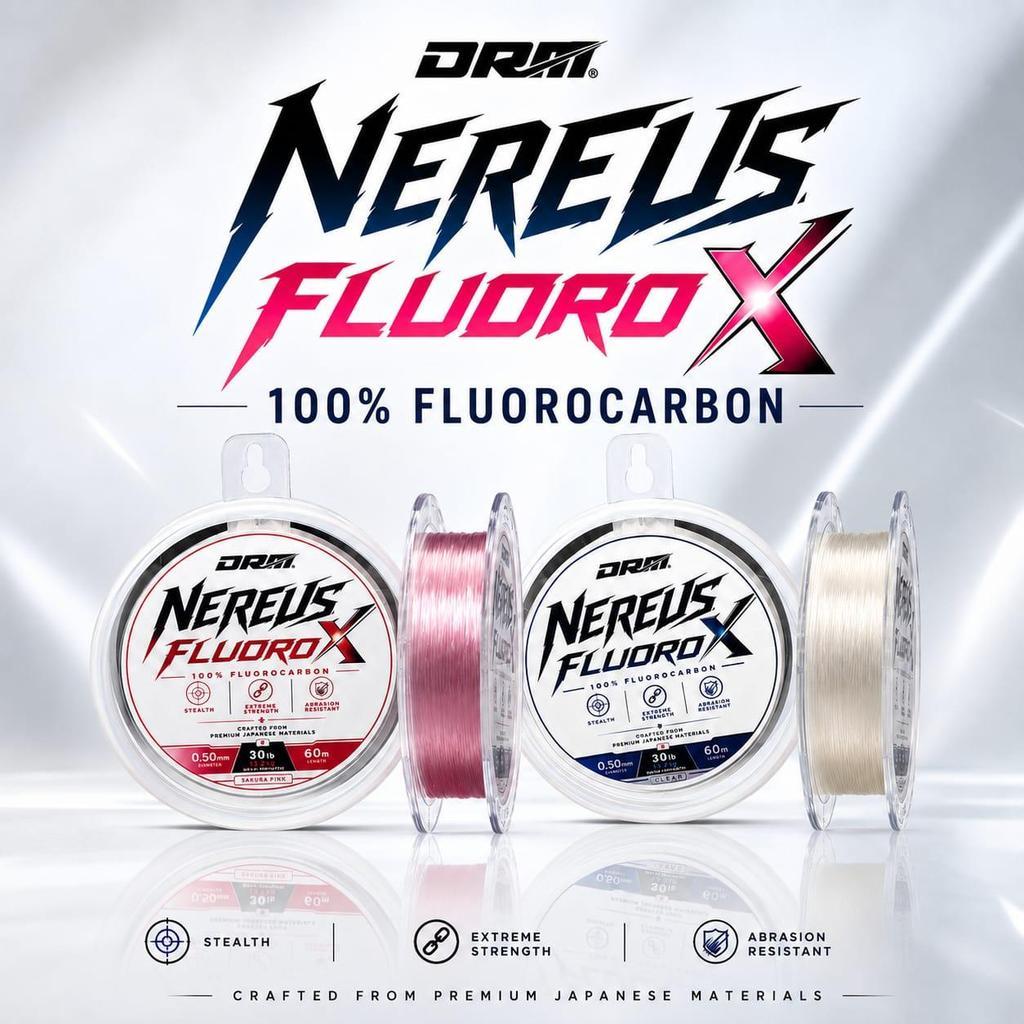 DRM Nereus FluoroX Leader 100% Fluorocarbon Material Japanese High Quality Leader Line 60M Outdoor Fishing Sports