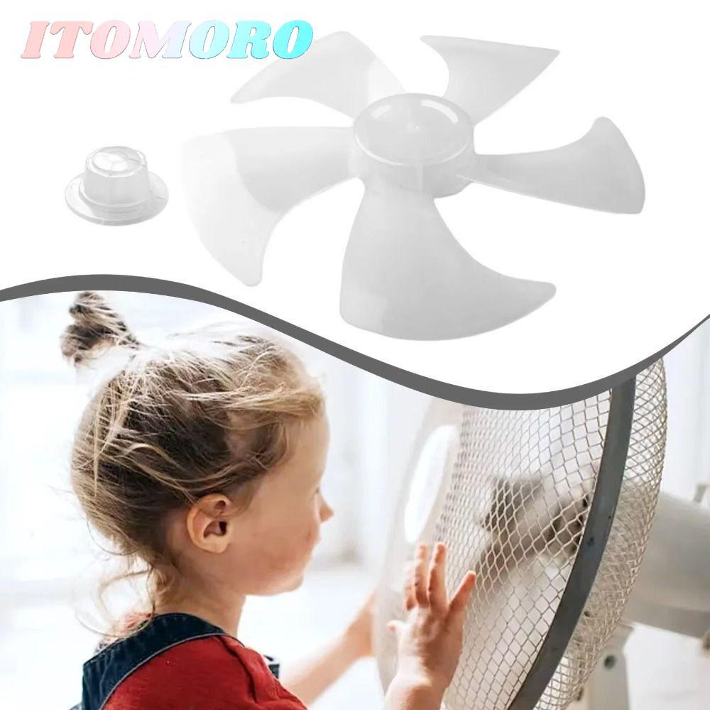 ITOMORO Five Blades Fan, Slow Noise Big Wind Fan Blade, Durable Plastic Accessories for Pedestal Table Wall Fan