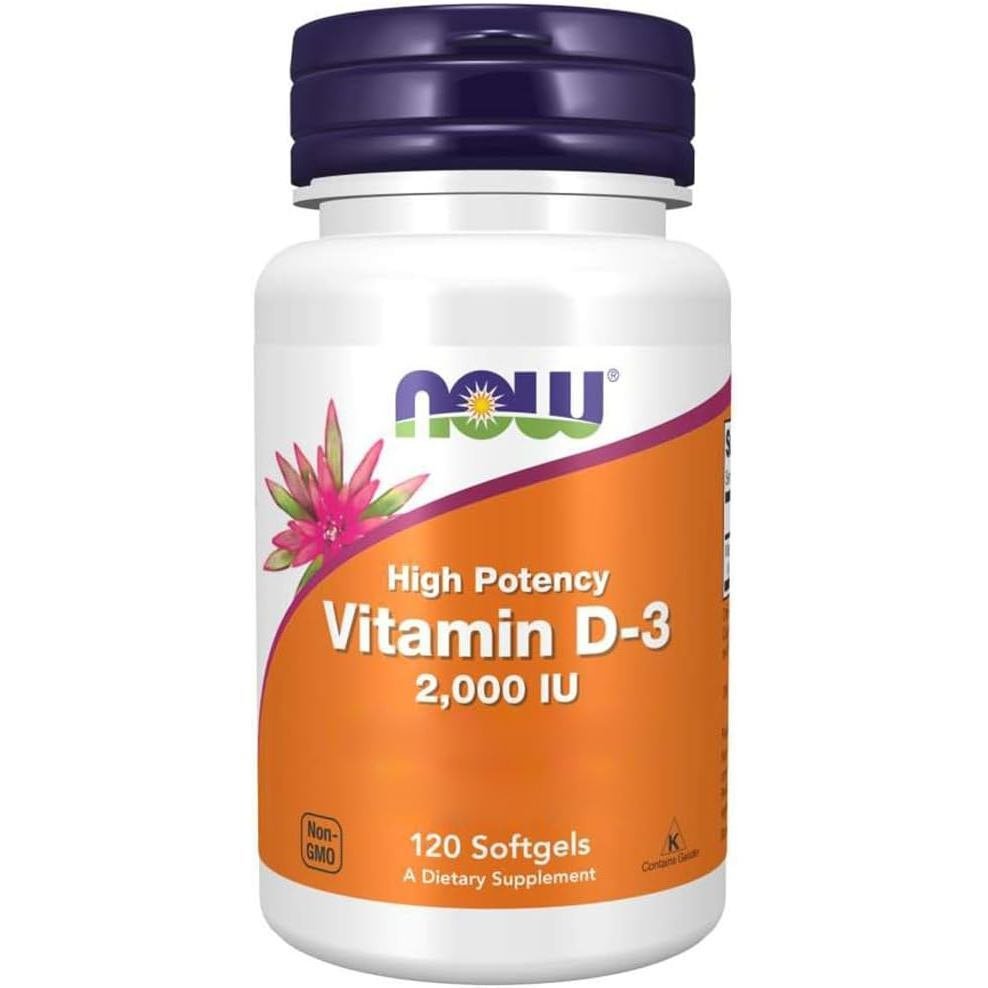 Now Foods Vitamin D3 Stok Tersedia, 2,000 Unit Antarabangsa, Ambil Satu Kapsul Setiap Dua Hari, Rasa Coklat, Dosis Tinggi, 120 Kapsul Lembut, Diuji oleh Makmal, Tanpa Soya, Tanpa Gluten.