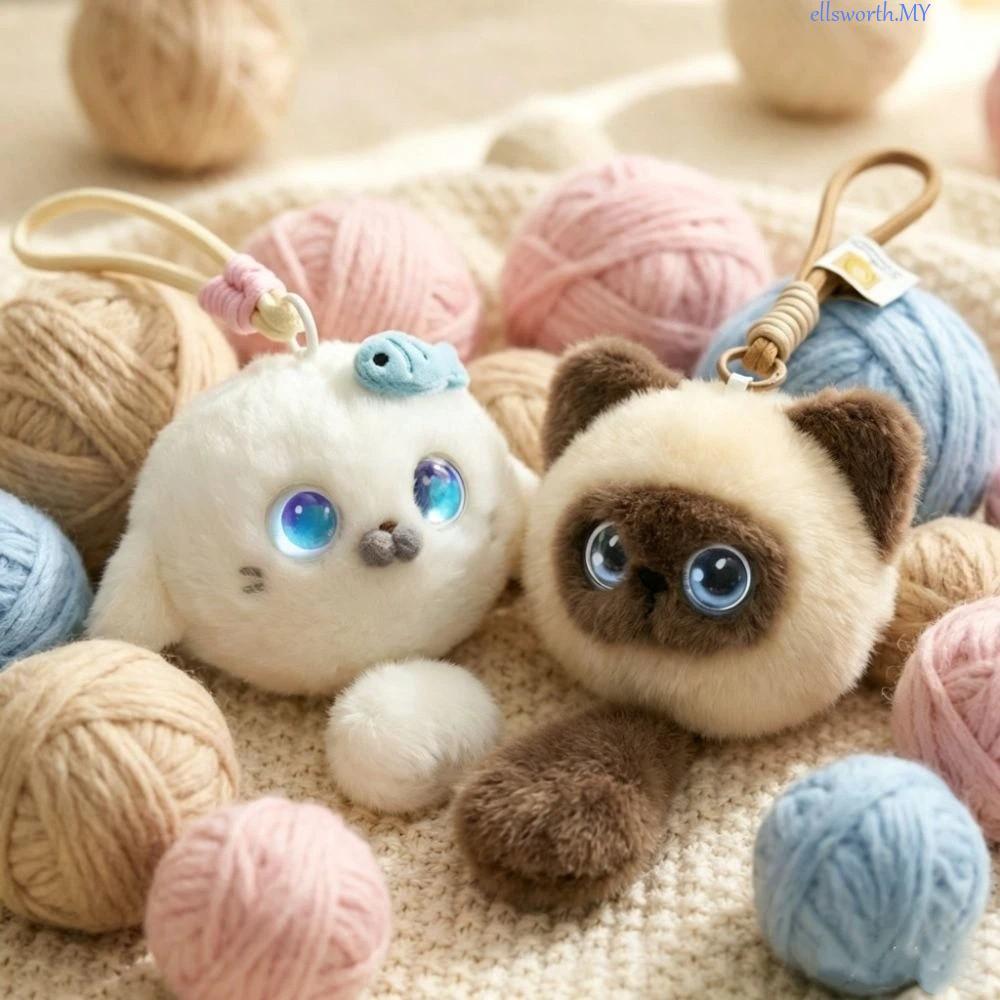 ELLSWORTH AI Cat Spirit Pendant, Personal Companion Winking Interaction AI Cat Plush Toy, AI Cute Pets Intelligent Voice Communication Relaxing Chat AI Companion Doll KeyChain