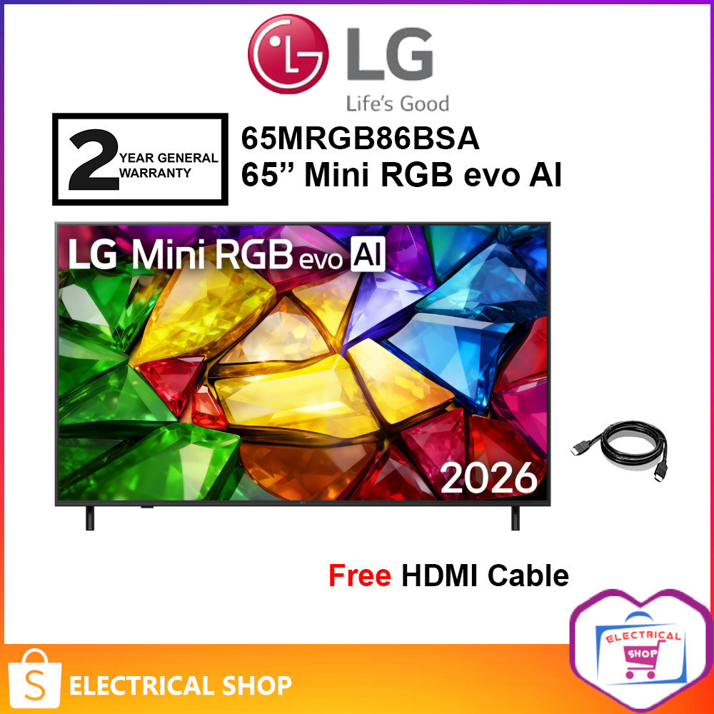 LG 55'' 55MRGB86BSA / 65'' 65MRGB86BSA Mini RGB evo AI MRGB86 4K Smart TV (2026) (FREE HDMI CABLE)