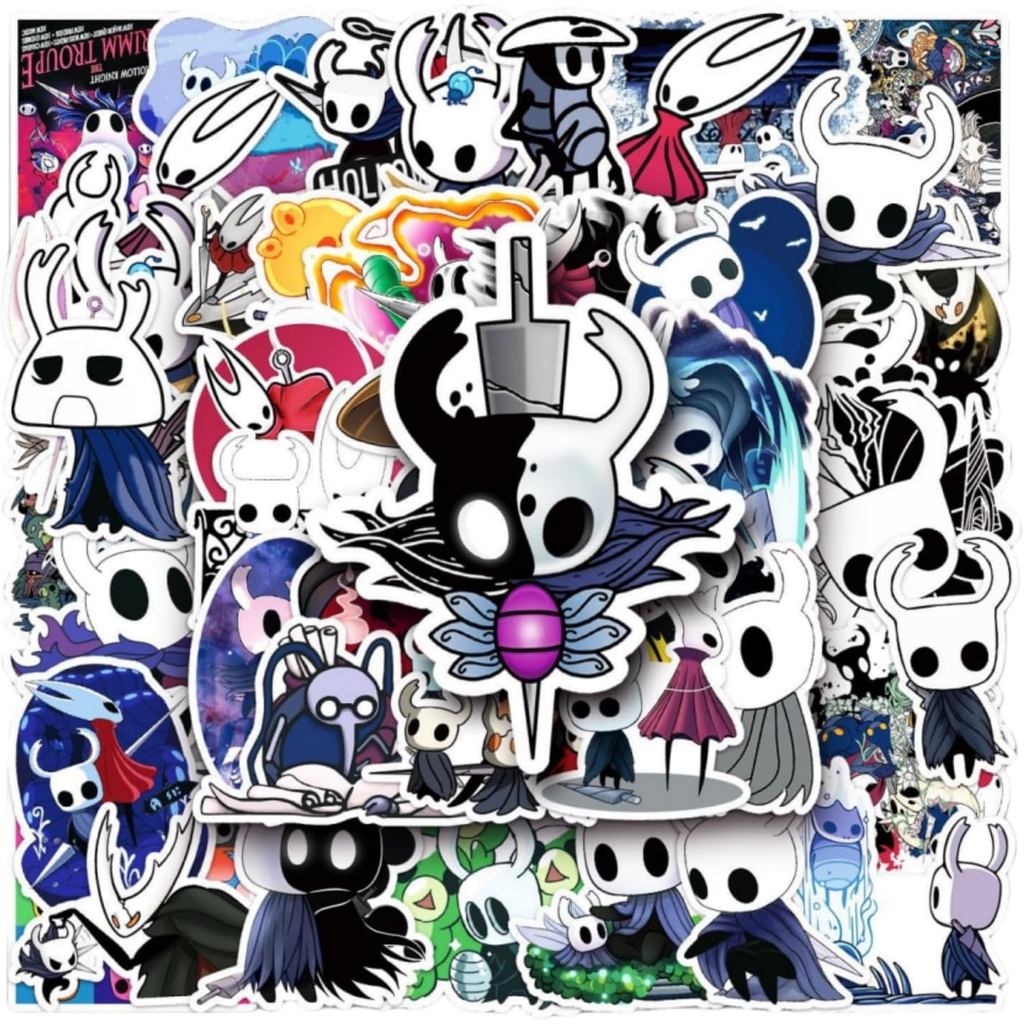 50 keping Pelekat Permainan Hollow Knight untuk Kanak-kanak, Pelekat Vinyl Kalis Air untuk Remaja, Komputer, Laptop, Telefon, Papan Luncur, Basikal, Kereta, Gitar, Beg Perjalanan, Buku Nota