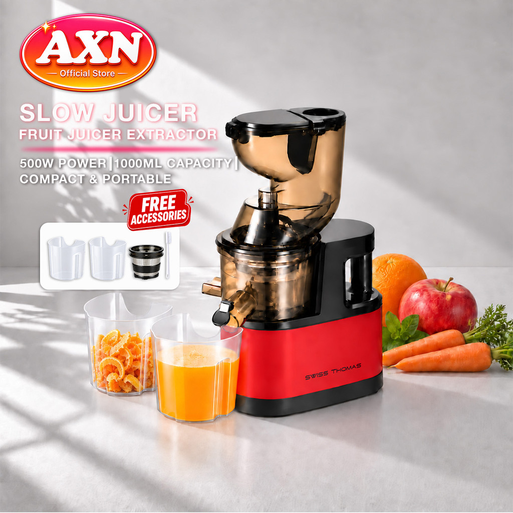 Axn Slow Juicer Machine 500W Heavy Duty Blender Cold Press Juicer Extractor Mesin Perah Jus Buah Sayur Segar