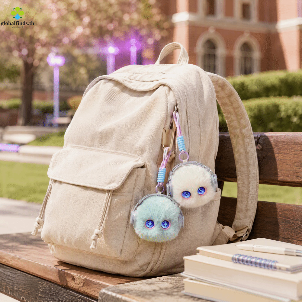 LFINDS AI Plush Companion Pendant, 66 Languages Interactive Interactive Talking AI Cat Keychain, Cute Emotional Support Plush Cute Design Desk Buddy AI Cat Plush Toy Student Gift