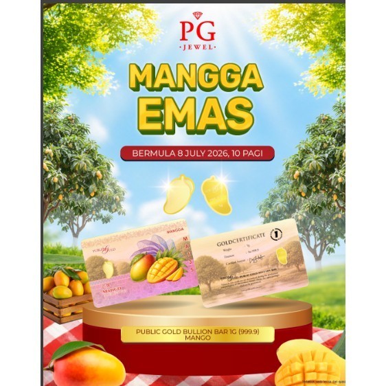 Public Gold Bullion Bar 1G (999.9) - Mango PP0001QE
