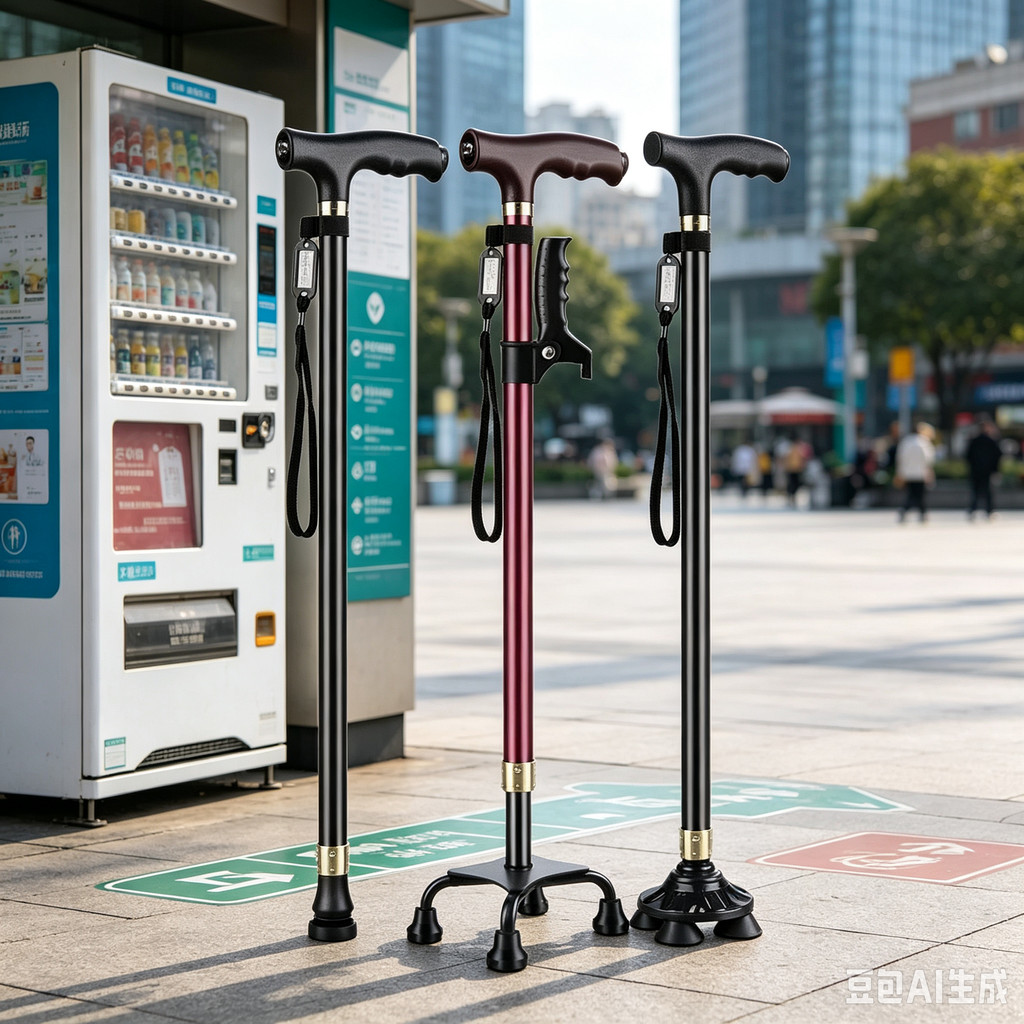 Elderly Crutches Shock-resistant Crutches Big Four-legged Cane、-*&***&&--&-&--&***--&-**-*-、walking aid、walking cane、tongkat orang tua、tongkat lipat、 4 kaki、Foldable walking stick for elderly、tongkat kaki 4、拐杖椅子