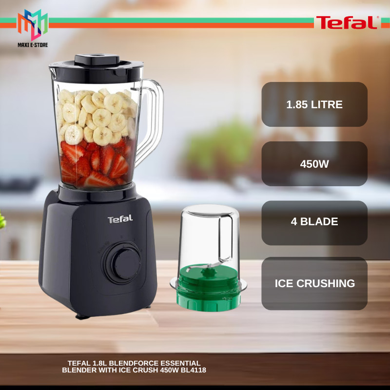 Tefal BL4118 1.85L Blendforce Essential Blender With Ice Crush 450W BL4118 Mesin Pengisar