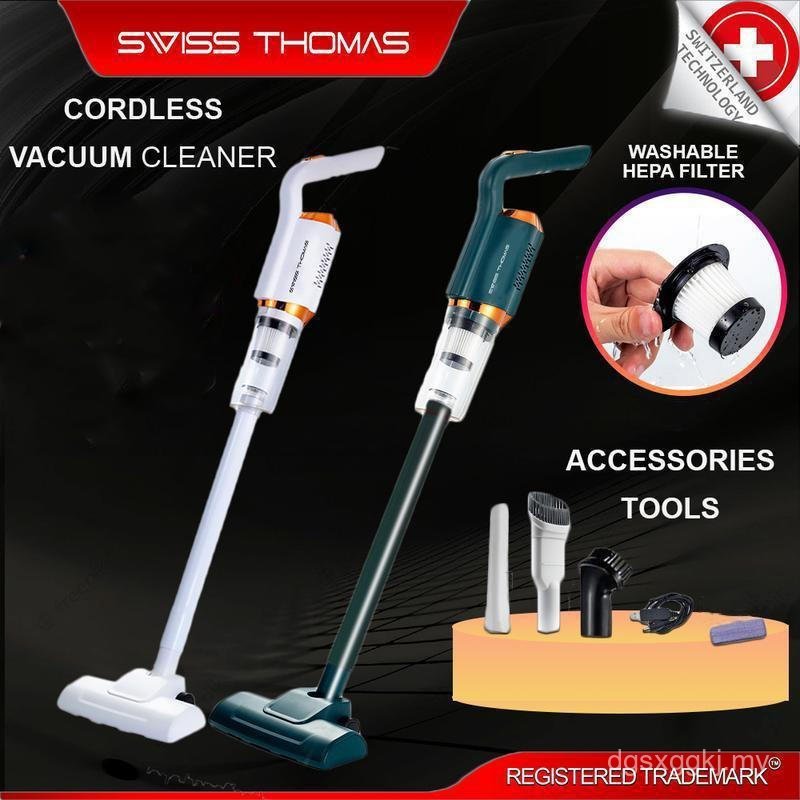 Swiss Thomas Cordless Vacuum Cleaner Portable with Mop Pad Rechargeable Wireless Tanpa Wayar GSX3