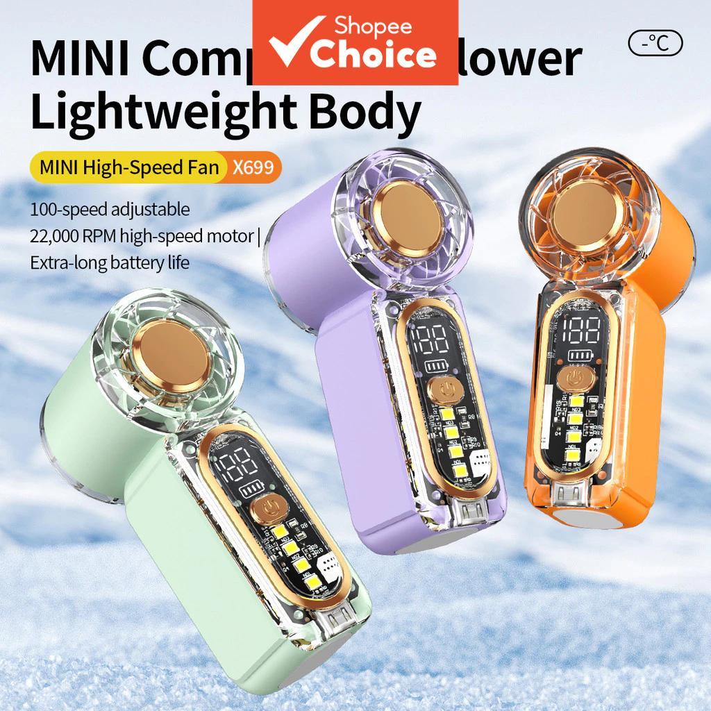 3600mAh 3.5 16900/ Kipas Tangan Mini Mudah Alih 3600mAh, 3.5-inci, 16900 RPM, Kipas Turbo Peribadi, Angin Kuat Tangan Mini Kipas Mini