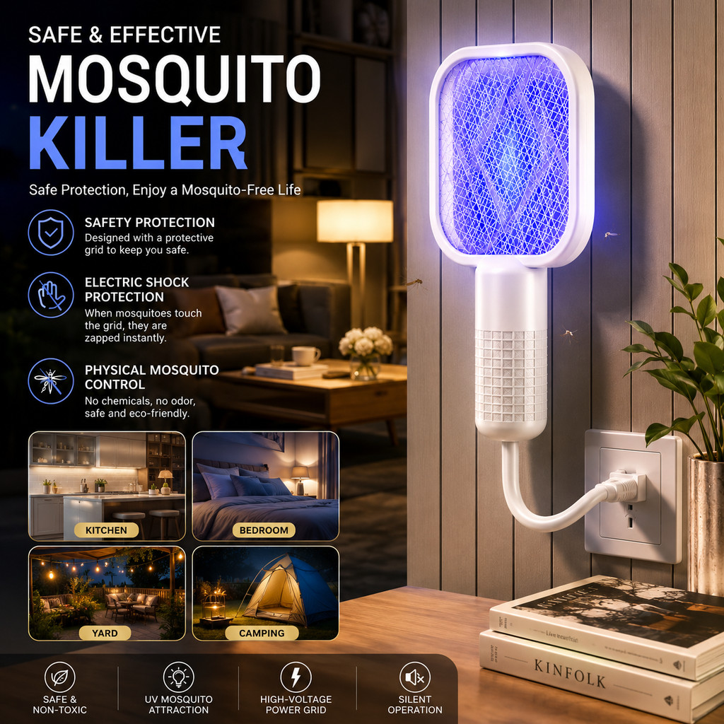 [ Gstore ] USB Mosquito Swatter Mini Fly Trap Mosquito Swatter Kill USB Portable Repellent Led Bedroom