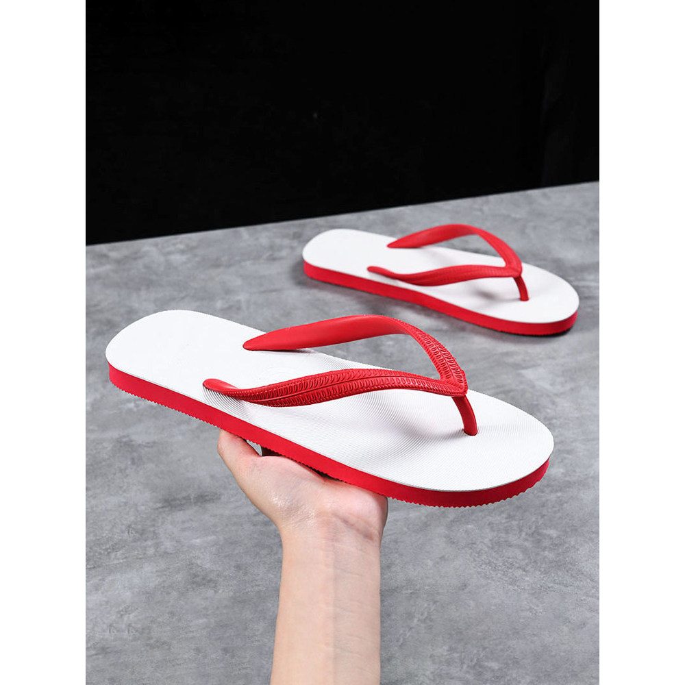 men slipper slipper men Lima orang dengan gaya sandal yang sama, lelaki memakai kasut pantai pada musim panas, sandal jepit yang tidak licin, selipar asrama rata pelajar