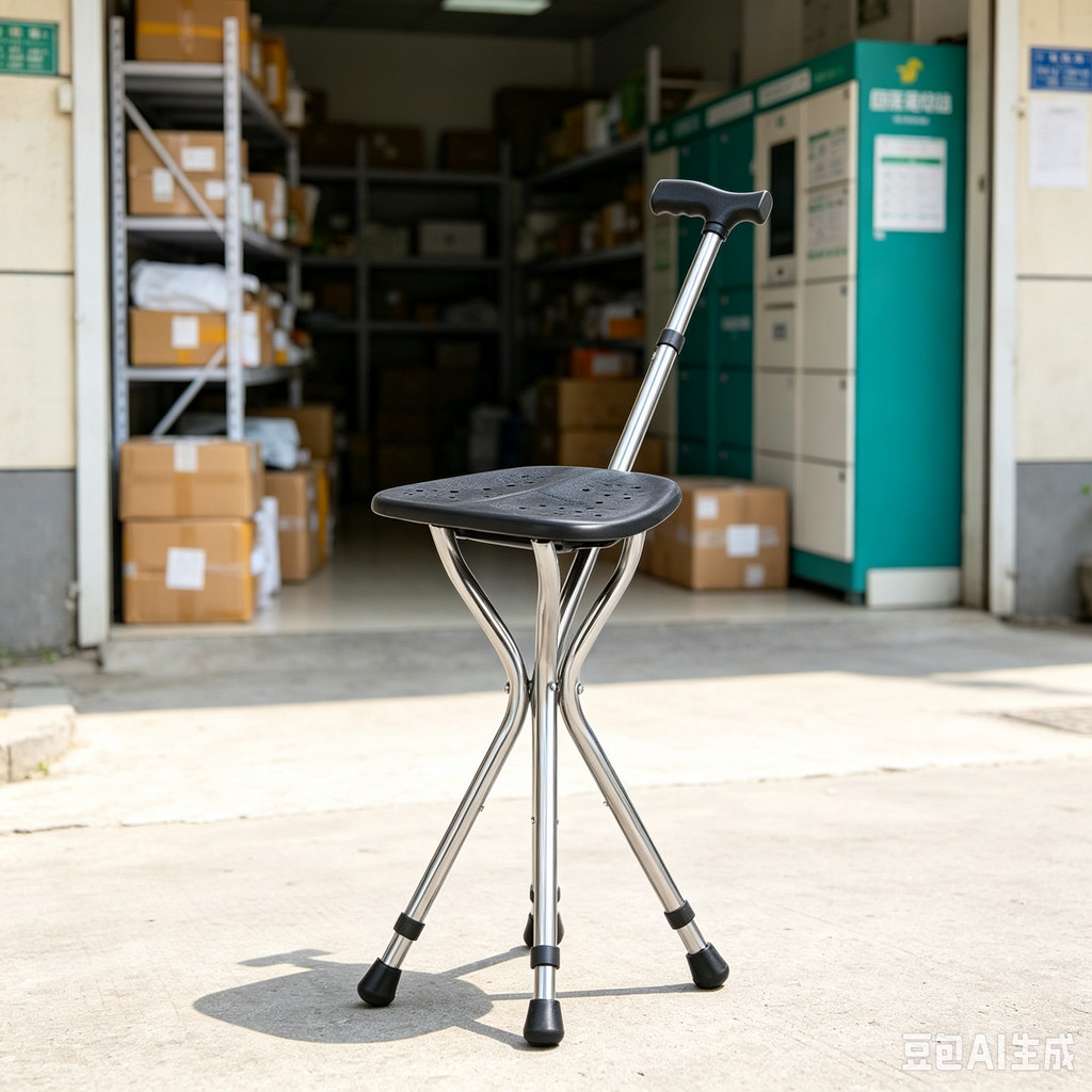 Walking Cane Stool Elderly Anti-slip Folding Walking Cane Chair-----&-*&*&--*&*、walking aid、tongkat orang tua、tongkat lipat、tongkat 4 kaki、Foldable stick for elderly、 kaki 4、拐杖椅子
