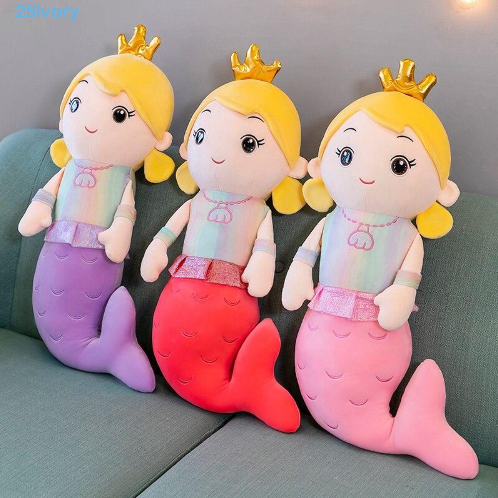 IVORY Mermaid Stuffed Toys, Mermaid Princess PP Cotton Mermaid Princess Plush Dolls, Princess Doll Soft Plush Filled Cotton Mermaid Plush Toy Children Boys Girls