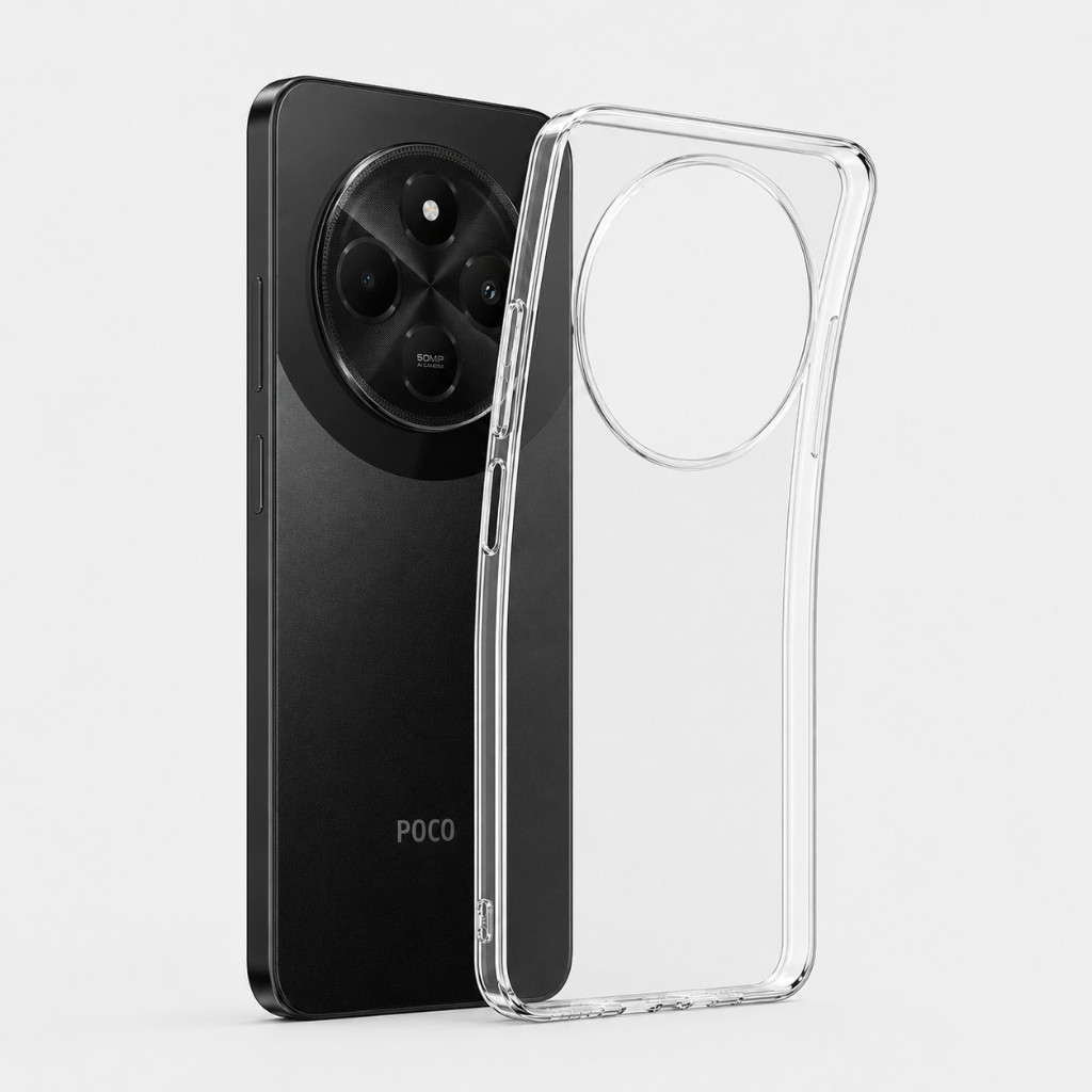 Clear Space Transparent Shockproof Silicone Phone Case Cover For OPPO Redmi 14C 15C POCO C75 C85