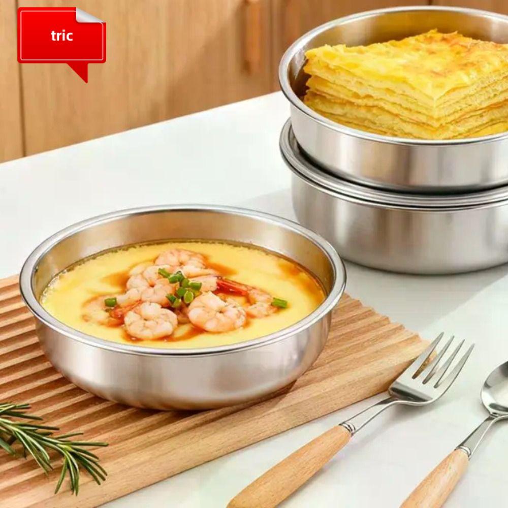 Tric Steamed Egg Bowl, Nonstick 20cm Egg Bowl with Lid, Fall Resistant with Lid Food Co…