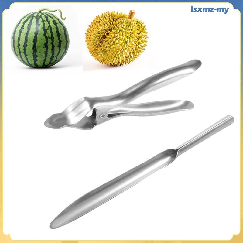 [LsxmzMY] Stainless Steel Durian Opener And Watermelon Slicer Set for Easy Kitchen Prep
