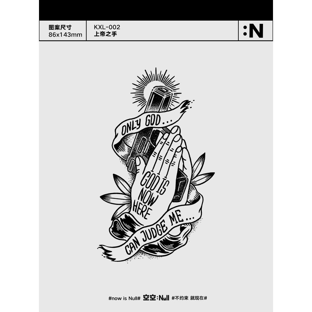 tattoo sticker waterproof for man halloween sticker Empty NULL God's Hand Herbal Semi-Permanent Waterproof Long-Lasting Tattoo Stickers Men Women Flower Arm Premium ins Style